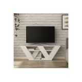 Mueble de TV Moderno con Estantes en Color Blanco 110x30x40 cm - Soporte de TV Elegante para Salón