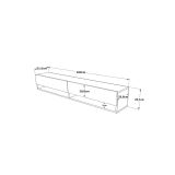 Mueble de TV de Pared Moderno Roble - 180x31,5x29,5 cm - 2 Cajones y Estantes.