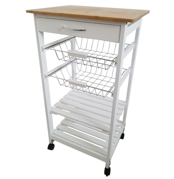 Verdulero frutero con 2 cestas 2 baldas y cajon 87x47x37 Oporto 7