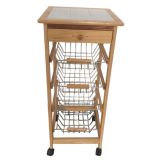 Verdulero Frutero de cocina Oporto 2 color miel 37X37X85