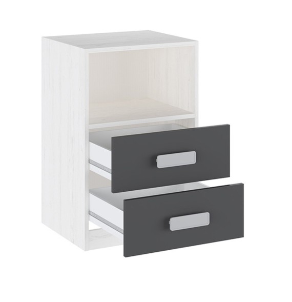 Mesita de noche - Dormitorio o Mesa Auxiliar Salón, Blanco y Negro Veteado, 47.5 x 73 x 39.6 Cm