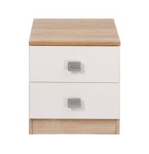Conjunto dormitorio de Cabecero + 2 mesitas de noche color cambrian y blanco.
