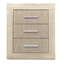Mesita de Noche, Mesilla de Dormitorio, Color Madera, Medidas: 50 cm (Lar) x 34,6 cm (Fon) x 60 cm (Al)