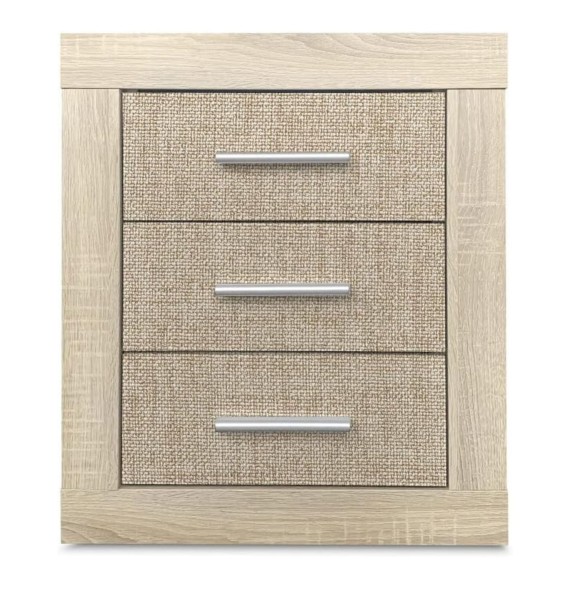 Mesita de Noche, Mesilla de Dormitorio, Color Madera, Medidas: 50 cm (Lar) x 34,6 cm (Fon) x 60 cm (Al)