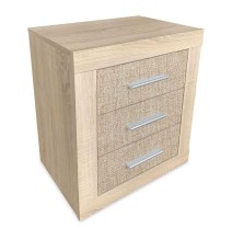 Mesita de Noche, Mesilla de Dormitorio, Color Madera, Medidas: 50 cm (Lar) x 34,6 cm (Fon) x 60 cm (Al)