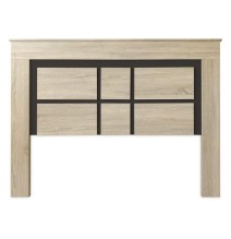 Cabezal para Cama de Matrimonio con patas, Color Cambria y Grafito, Medidas: 160 cm (Ancho) x 119,3 cm (Alto) x 3,8 cm (Fondo)