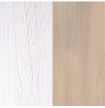 Estantería con Escritorio, Mesa de Ordenador, Acabado en Blanco y Madera, Medidas: 119,6 cm (Largo) x 139,6 cm (Alto) x 34,5
