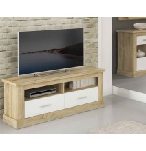 Mueble de Comedor, Mueble Salón, Acabado en Blanco y Cambria, Medidas: 326 cm (Ancho) x 174,7 cm (Alto) x 41,8 cm (Fondo)