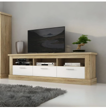 Mueble de Comedor, Mueble Salón, Acabado en Blanco y Cambria, Medidas: 305 cm (Ancho) x 174,7 cm (Alto) x 41,8 cm (Fondo)