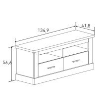 Mueble de Comedor, Mueble Salón, Acabado en Color Cañón, Medidas: 297 cm (Ancho) x 201,6 cm (Alto) x 41,8 cm (Fondo)