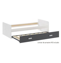 Cama Nido de Melamina Color Andersen y Grafito – Ancho 194,4 cm x Fondo 98 cm x Alto 58 cm, Ideal para Habitaciones Juveniles.