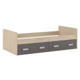 Cama Nido con 2 Cajones de Almacenaje – Puccini Grafito, 194,4 cm Largo x 98 cm Ancho x 58 cm Alto