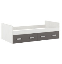 Cama Nido con 2 Cajones de Almacenaje – Blanco Veteado y Grafito, 194,4 cm Largo x 98 cm Ancho x 58 cm Alto