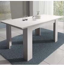 Mesa de Comedor Extensible, Mesa Salón, Robusta, Color Blanco, 138-198 cm (Largo) x 88 cm (Ancho) x 76 cm (Alto)