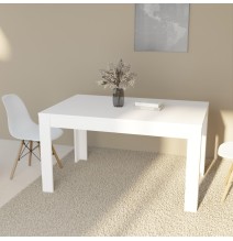 Mesa de Comedor, Mesa de Salón Fija, Color Andersen Blanco, Medidas: 140 cm (Largo) x 80 cm (Ancho) x 75 cm (Alto)
