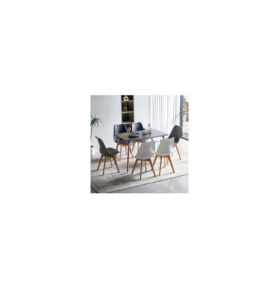 Mesa de Comedor o Cocina de 120 cm Lacada Color Negro 76x120x80 Cm – Alta Resistencia y Durabilidad
