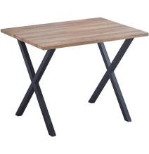 Mesa Comedor Madera, Patas metálicas Negras, Mesa Rectangular, Medidas 100 cm (Largo) x 70 cm (Ancho) 76 cm (Alto)