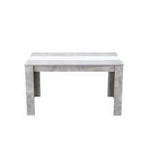 Mesa de Comedor Moderna 135x80x75 cm, Tapa MDF Gris Cemento y Blanco con Patas Resistentes - Estilo Moderno