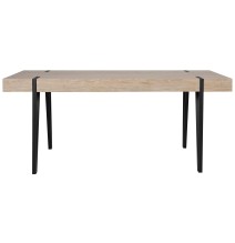 Mesa de Comedor o Cocina| MDF con Acabado Laminado Color Roble Sonoma | Patas Metálicas Negras | Medidas: 150 x 90 x 75 cm
