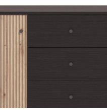 Aparador de Estilo Artisan Negro con 2 Puertas y 4 Cajones - Medidas 157x40x92,5 cm