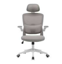 Silla de Oficina Ergonómica en Tejido 3D Gris con Reposacabezas Regulable y Refuerzo Lumbar - Medidas 65x55x114-124 cm