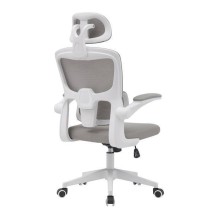 Silla de Oficina Ergonómica en Tejido 3D Gris con Reposacabezas Regulable y Refuerzo Lumbar - Medidas 65x55x114-124 cm