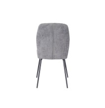 Pack de 2 Sillas Tapizadas en Tela Gris con Patas en Acabado Negro, Asiento y Respaldo Ergonómicos, Medidas 61x47x89 cm