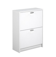 Zapatero Recibidor Blanco – Mueble Auxiliar Estrecho con 2 Puertas | Capacidad 12 Pares | 81,6 x 60 x 25 cm