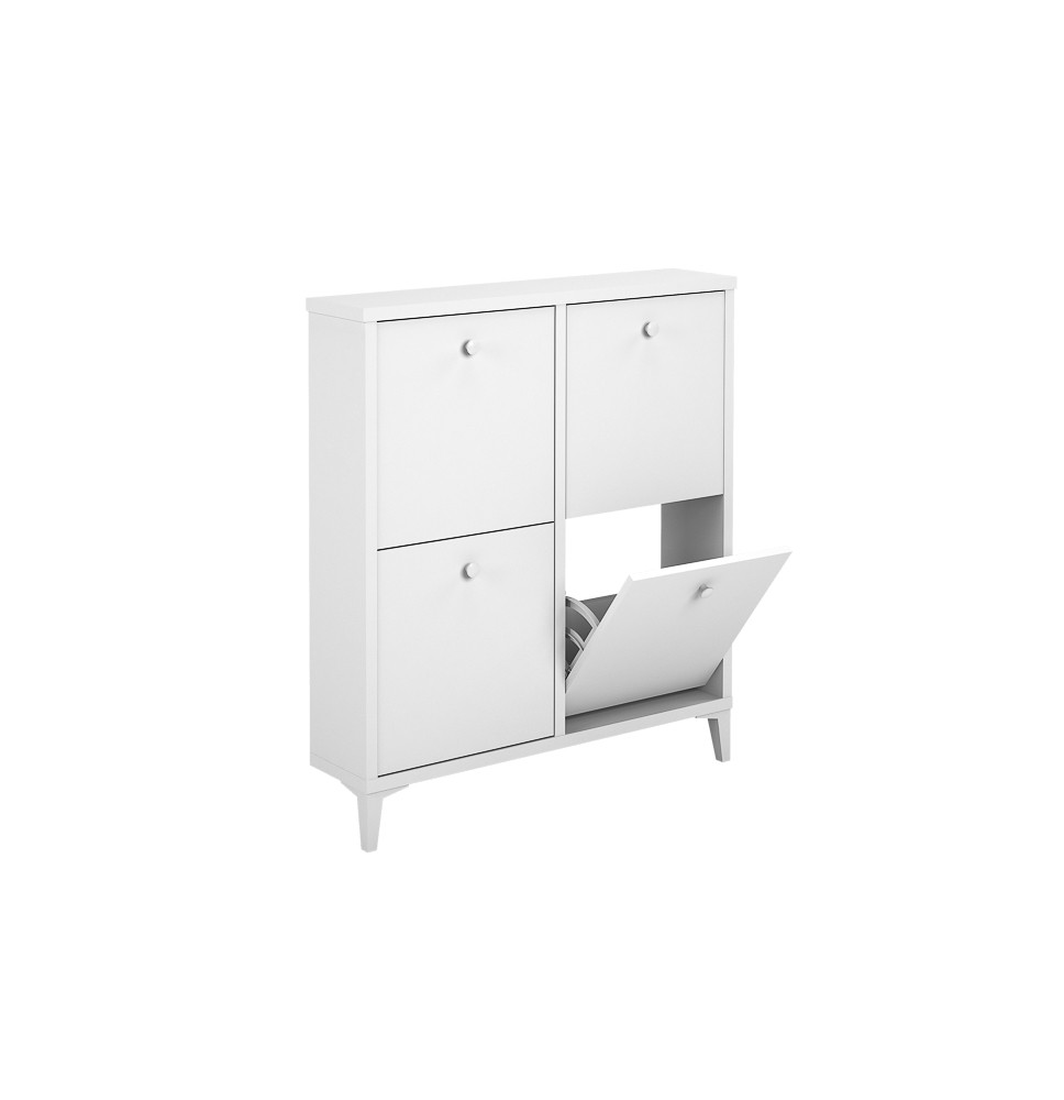Zapatero de Melamina con 4 Puertas | Capacidad 8 Pares | 101 x 90 x 20 cm