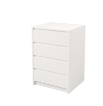 Cómoda Cajonera 4 cajones acabado en blanco. 74cm(alto) 50cm(ancho) 45cm(fondo)