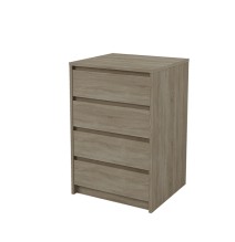 Cómoda Cajonera 4 cajones acabado en Color Roble. 74cm(alto) 50cm(ancho) 45cm(fondo)
