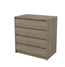 Cómoda Cajonera 4 cajones acabado en Color Roble. 74cm(alto) 70cm(ancho) 45cm(fondo)