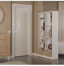 Estantería Alta Salón, Librería, Color Blanco, Medidas: 180 cm (Alto) x 85 cm (Ancho) x 28,5 cm (Fondo