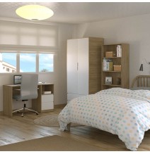 Estantería Alta Salón, Librería, Color Roble, Medidas: 180 cm (Alto) x 75 cm (Ancho) x 25 cm (Fondo)