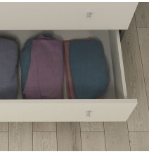 Cómoda con 4 Cajones, para Dormitorio, Acabado en Color Blanco, Medidas: 80 cm (Ancho) x 100 cm (Alto) x 48 cm (Fondo)
