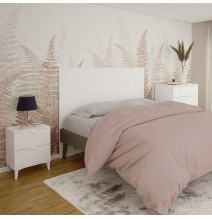 Cabezal para Cama de Matrimonio con patas, Color Blanco, Medidas: 160 cm (Ancho) x 130 cm (Alto) x 2,5 cm (Fondo)