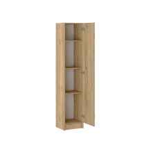 Mueble Multiusos Armario Auxiliar Color Mauvella – 1 Puerta, 4 Baldas, 37x180x35 cm – Madera Práctico y Funcional.