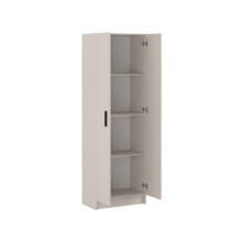 Mueble Multiusos Armario Auxiliar Color Beige – 2 Puertas, 4 Baldas, Práctico y Funcional, Madera, 60x180x35 cm