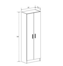 Mueble Multiusos Armario Auxiliar Color Beige – 2 Puertas, 4 Baldas, Práctico y Funcional, Madera, 60x180x35 cm