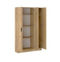 Mueble multiusos Armario Auxiliar Color Mauvella– 3 Puertas, 4 Baldas y Espacio para Escoba, Madera, Dimensiones 108x180x35 cm.