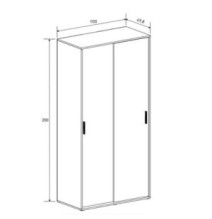 Meyvaser Armario ropero para dormitorio con 2 puertas correderas Color Beige 200x100x50 Cm