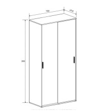 Meyvaser Armario ropero Para dormitorio con 2 puertas correderas Color Mauvella 200x100x50 Cm