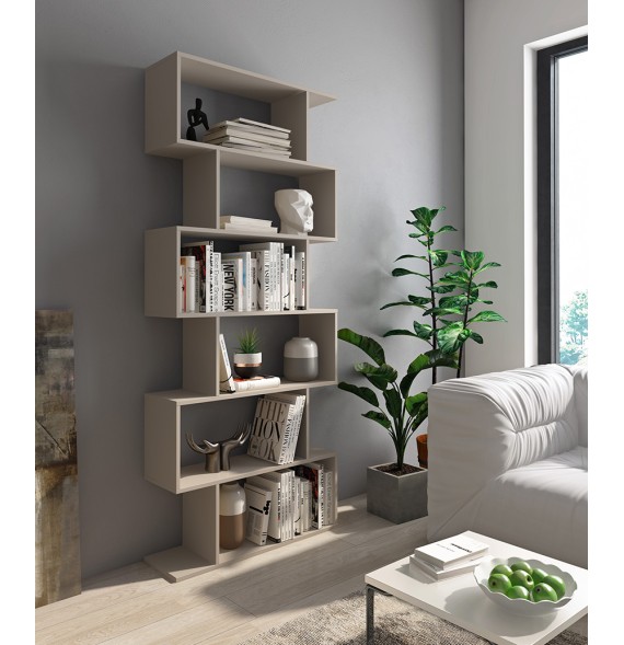 Meyvaser - Estantería Alta Salón, Libreria, Color Beige, Medidas: 191 cm (Alto) x 80 cm (Ancho) x 24,6 cm (Fondo