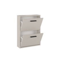 Meyvaser - Zapatero con 2 Puertas, Mueble para Zapatos Estrecho en Color Beige, Medidas: 73 cm (Al) x 54 cm (Anc) x 18 cm (Fon)