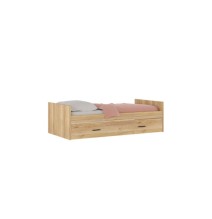 Cama Nido con 1 Cajón de Almacenaje – Mauvella y Negro, 202,6 cm Largo x 98 cm Ancho x 58 cm Alto, Alta Resistencia.