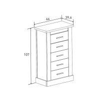 Pack de Muebles de Dormitorio Habitación con Cabecero, 2 Mesitas de Noche 3 Cajones y Sinfonier en Color Mauvella Rayas