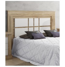 Pack Cabecero Nórdico de 160 x 120 cm + 2 Mesitas de Noche|Práctico y Elegante|Color Cambria y Blanco (para Cama de 135-140, 150