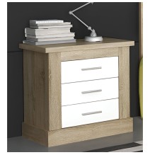 Pack Cabecero Nórdico de 160 x 120 cm + 2 Mesitas de Noche|Práctico y Elegante|Color Cambria y Blanco (para Cama de 135-140, 150