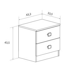 Meyvaser - Mesita de Noche, Mesilla de Dormitorio, Color Cambrian - Blanco, Medidas: 43,2cm ancho x 33,5 cm fondo x 43.5 alto
