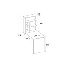 Escritorio Plegable de Pared Blanco 63x90x154 cm – Mesa de Estudio Compacta